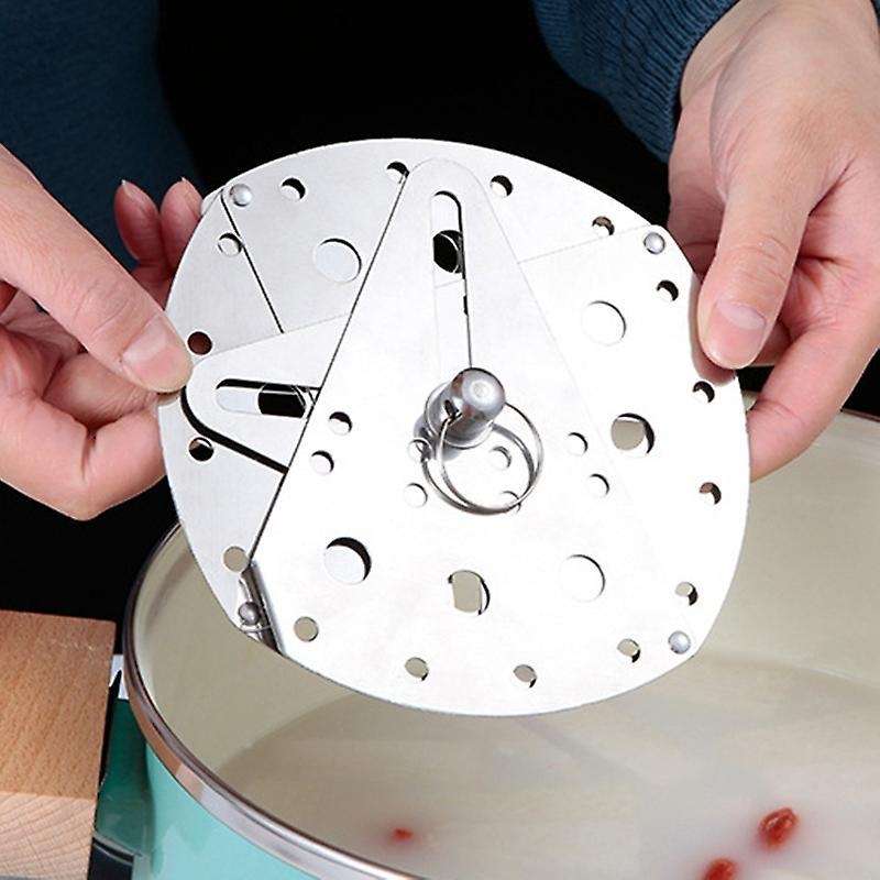 Stainless Adjustable Drop Lid Anti-overflow Prevention Steaming Rack
