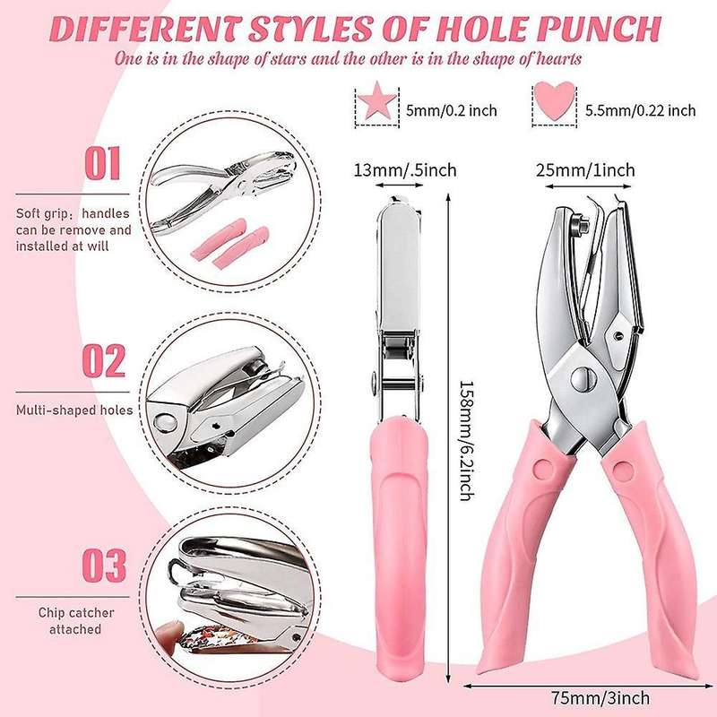 Handheld Hole Paper Punch Metal Single Handheld Paper Punchers
