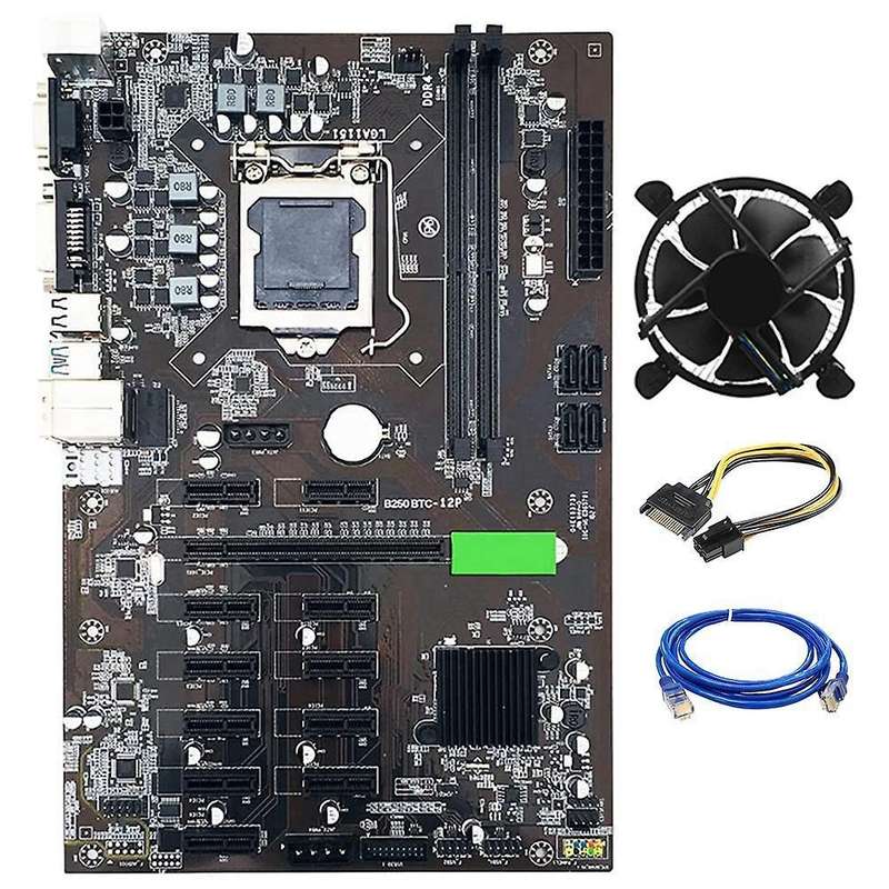 B250 Btc Mining Motherboard Kit Lga1151 Pci-e X16 Ddr4 with Cooling