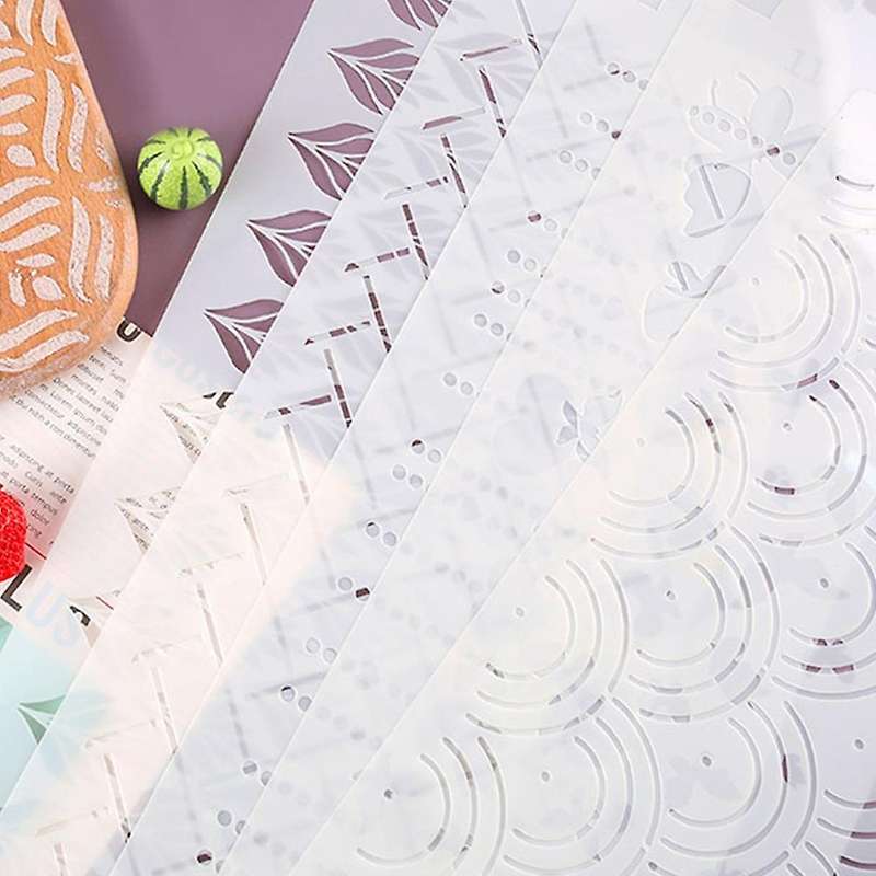 5pcs Cake Diy Bohemian Style Sugar Sieve Template Wheat Ear Cake A