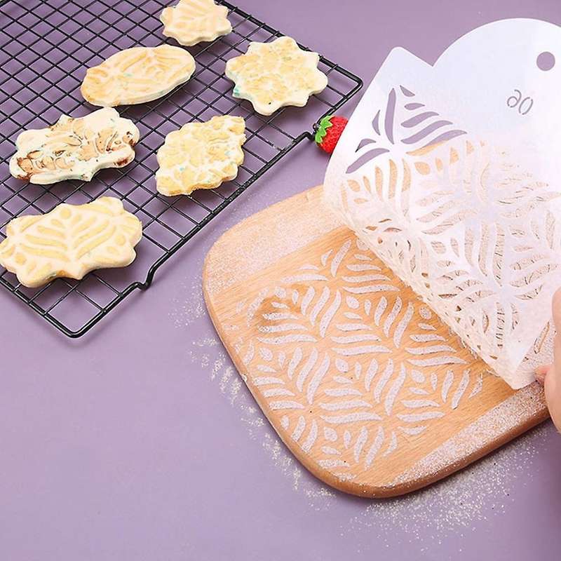 5pcs Cake Diy Bohemian Style Sugar Sieve Template Wheat Ear Cake A