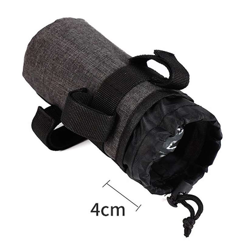 Portable Bicycle Water Bottle Container Drawstring Kettle Bag,gray