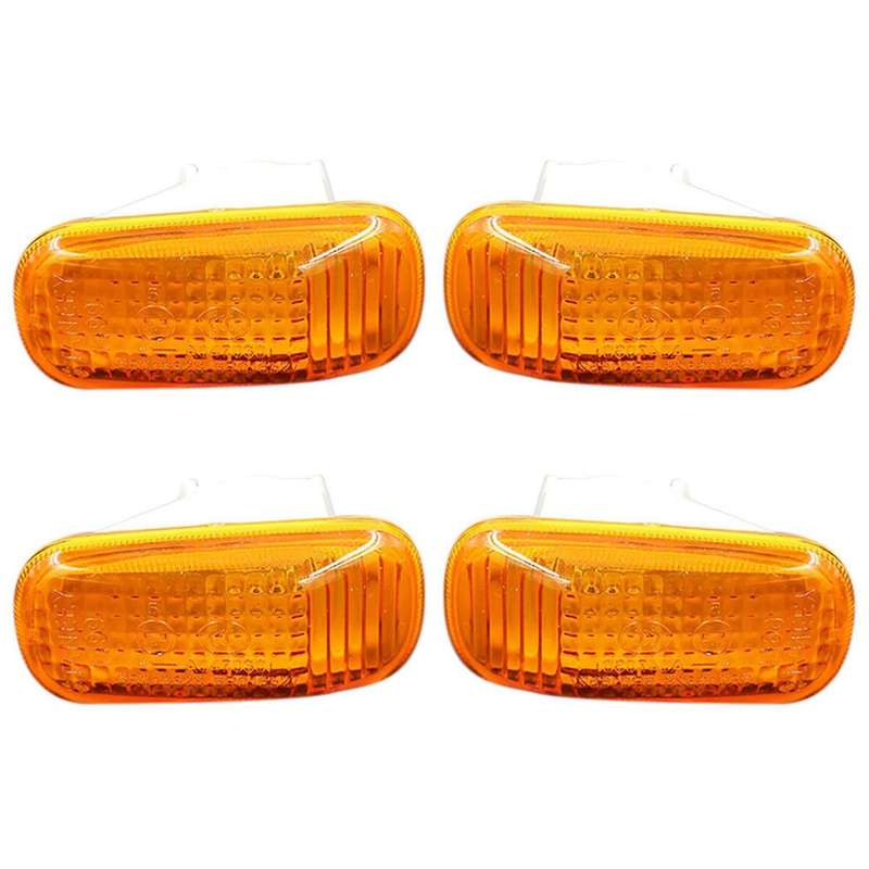 4x Side Turn Signal Light Front Fender Marker Lamp for Honda Yellow