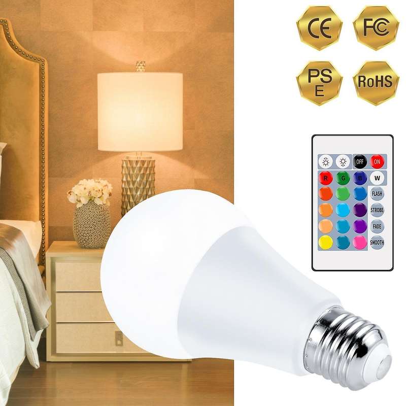 Led Color Changing Remote Control Bulb E27 Neon Lamp B