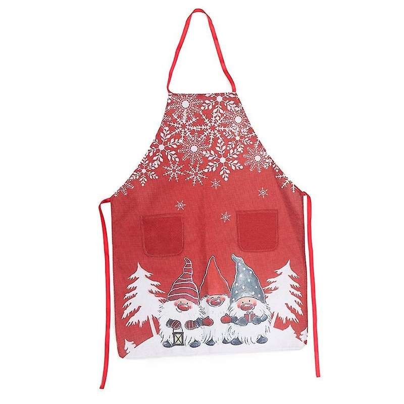 Christmas Apron Linen Santa Christmas Decorations for Baking ,red