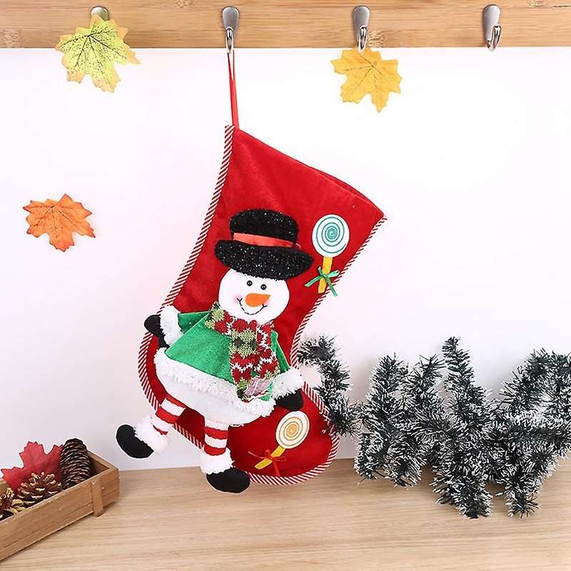 Christmas Stocking Xmas Tree Hanging Candy Gift Bag, Snowman