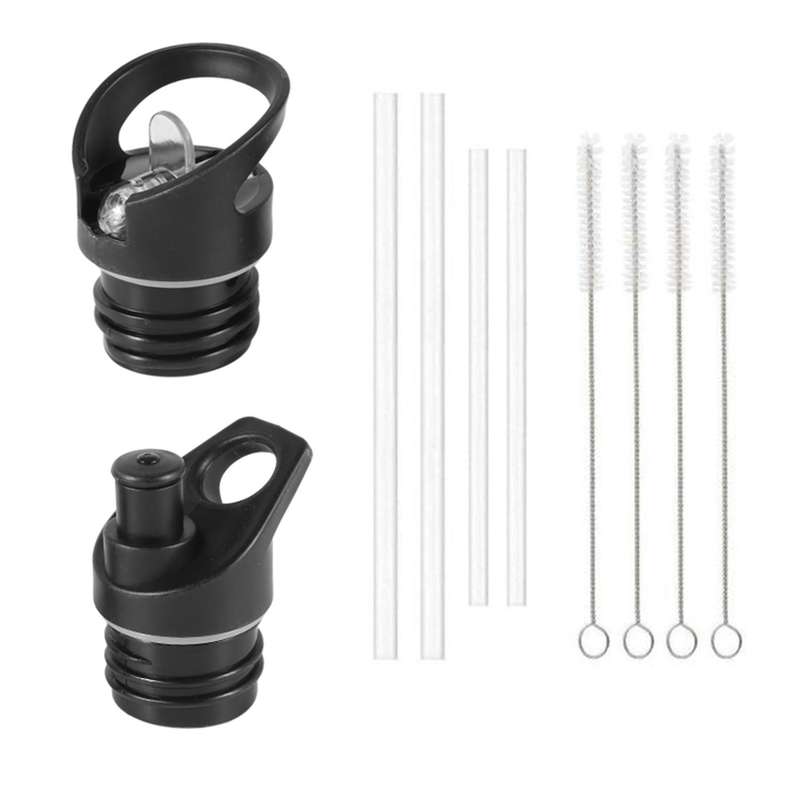 Sports Water Bottle Straw Lid,flip Cap, 4 Straw,4 Cleaning Brushes