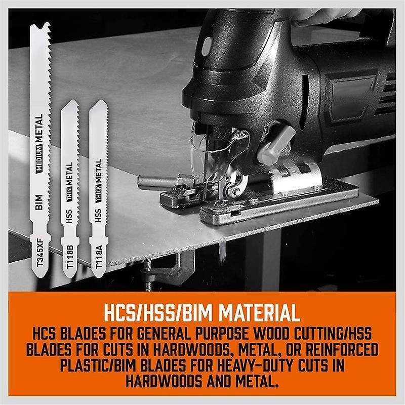 25 Pcs T Shank Jig Saw Blade Set, T-shank Blades for Wood