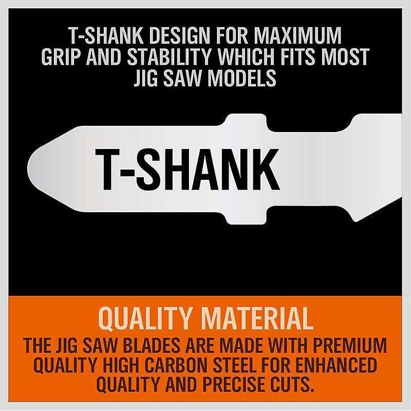 25 Pcs T Shank Jig Saw Blade Set, T-shank Blades for Wood