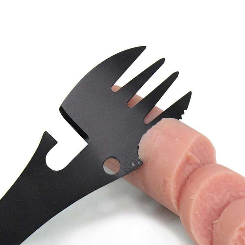2x Multifunctional Equipment Cookware Spoon Fork Bottle Opener