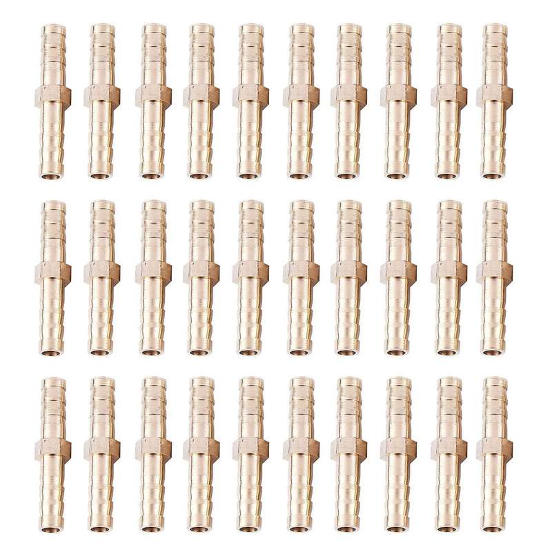 10 Piezas Laton 6 Mm Recto Para Manguera Acoplamiento Rapidodorado