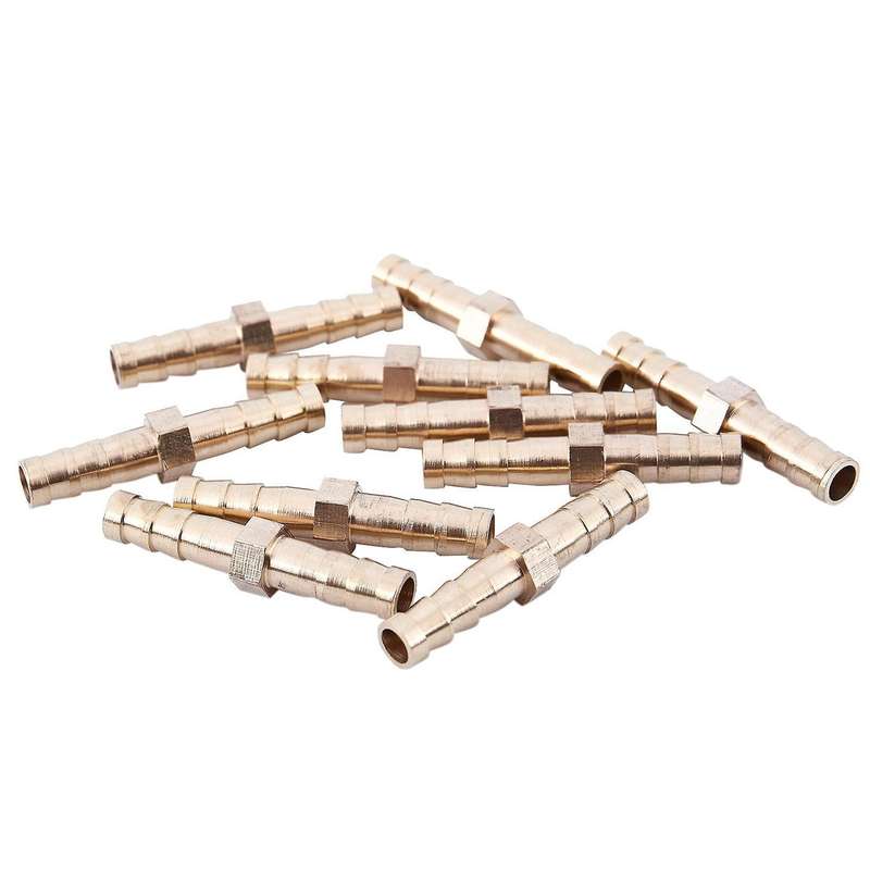 10 Piezas Laton 6 Mm Recto Para Manguera Acoplamiento Rapidodorado
