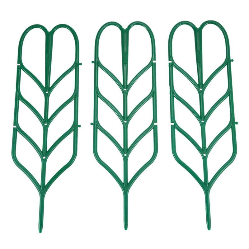 3pcs Mini Diy Leaf Shape Garden Trellis Plants Lattice Pots Supports