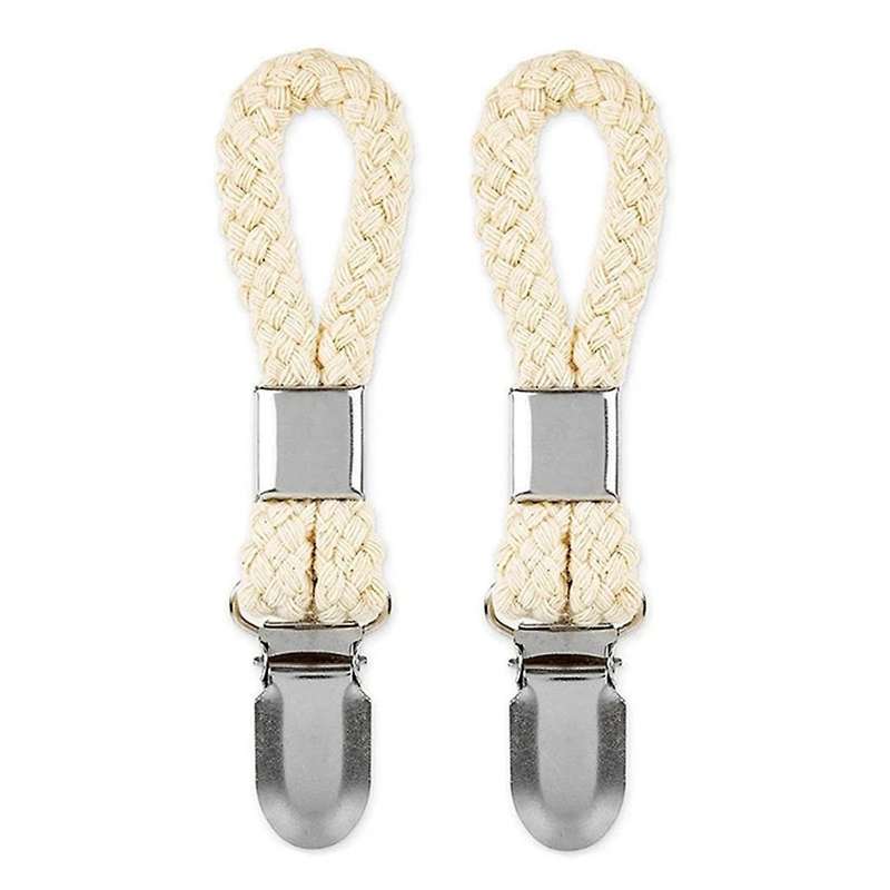 4pcs Braided Cotton Loop Towel Clip with Metal Clamp Multipurpose