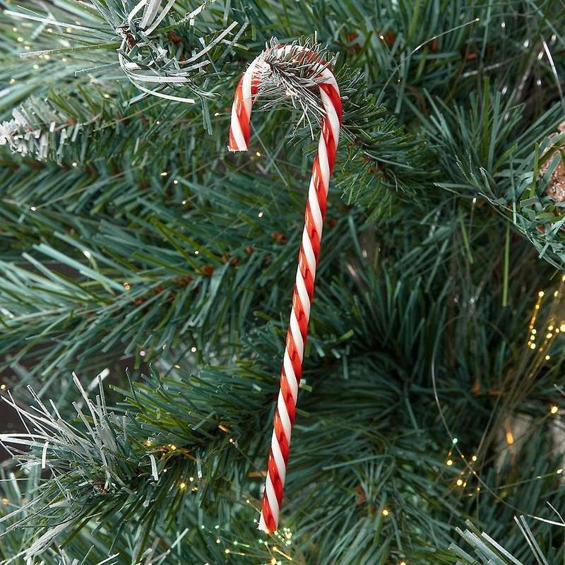 6pcs Twisted Decoration Candy Sticks Made Of Plastic Red White 15cm