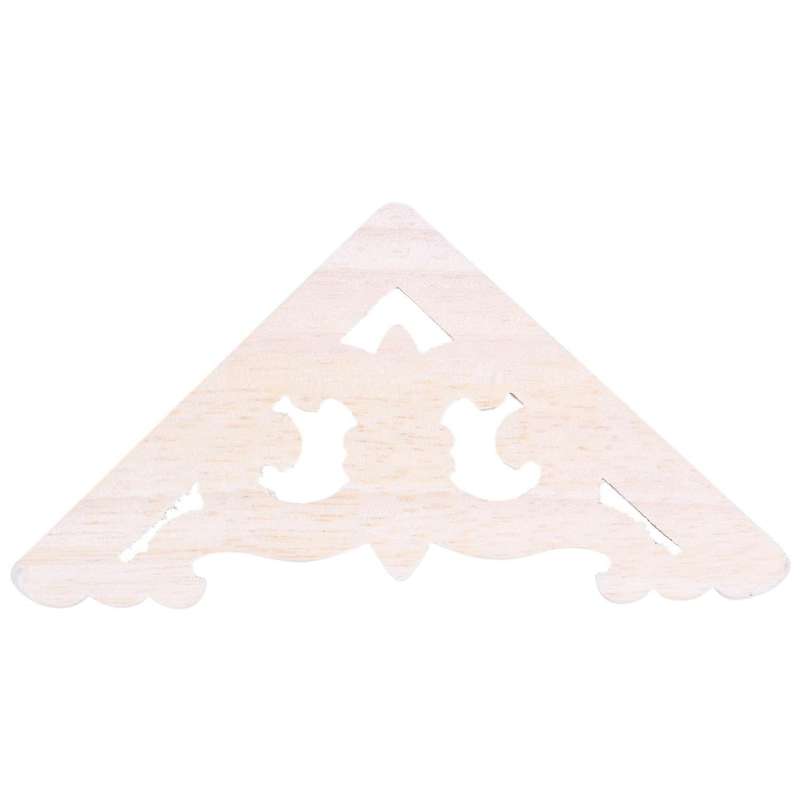8x8cm Wood Carved Corner Onlay Applique Furniture Craft Unpainted