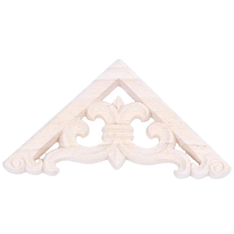 8x8cm Wood Carved Corner Onlay Applique Furniture Craft Unpainted