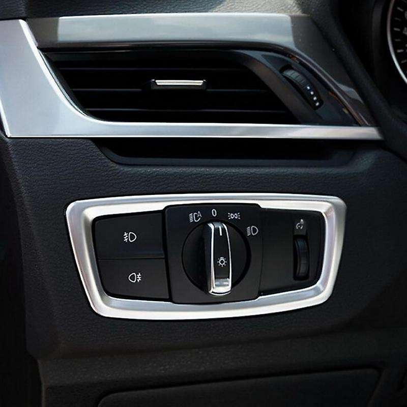 Switch Button Silver Head Light Decorationfor-bmw X1 F48 2016 2017