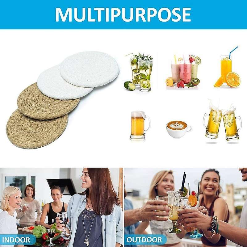 Drink Coaster Absorbent Woven Coaster Set Hand Woven Drink Coaster,a