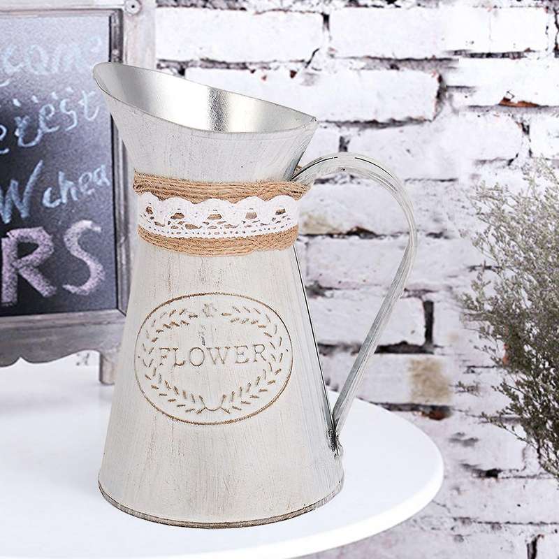 Vase Old Flower Barrel Flower Shop Furnishings Rope Iron Flower Pot