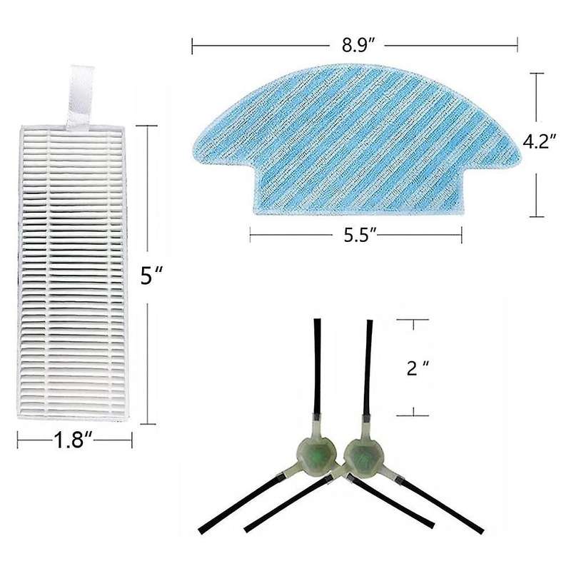 Mop Hepa Filter Side Brush for Lefant M210 M210s M210b M213 Robotic