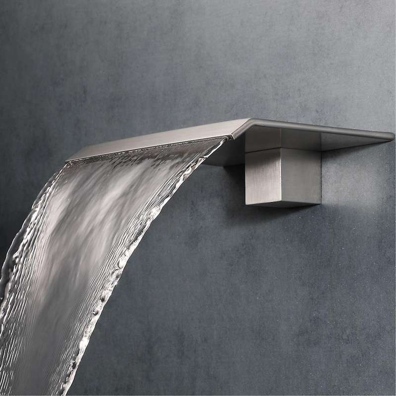 Bathtub Faucet Basin Faucet Brass Wall Mounted Sink,silver-gray