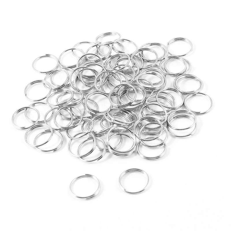 Silver Tone Metal Split Loop Key Rings Holders Replacement 80 Pcs