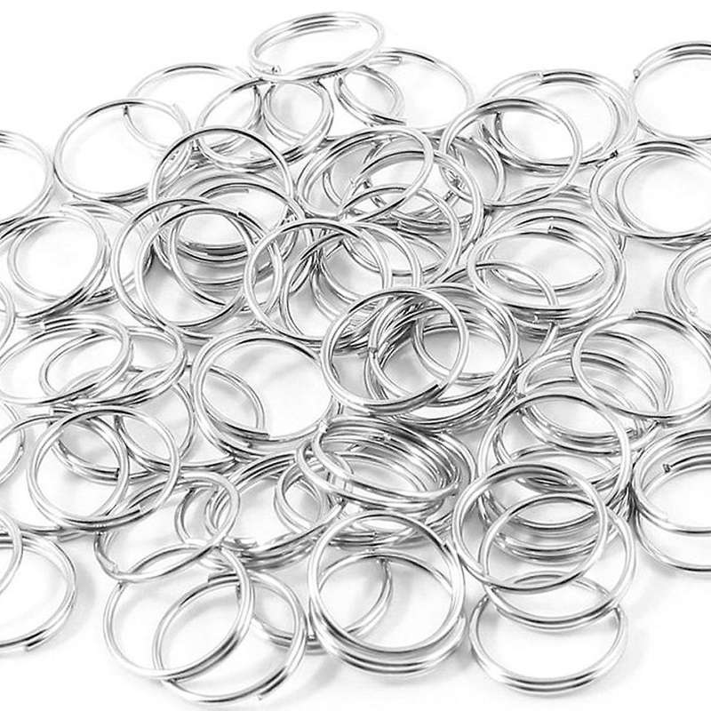 Silver Tone Metal Split Loop Key Rings Holders Replacement 80 Pcs