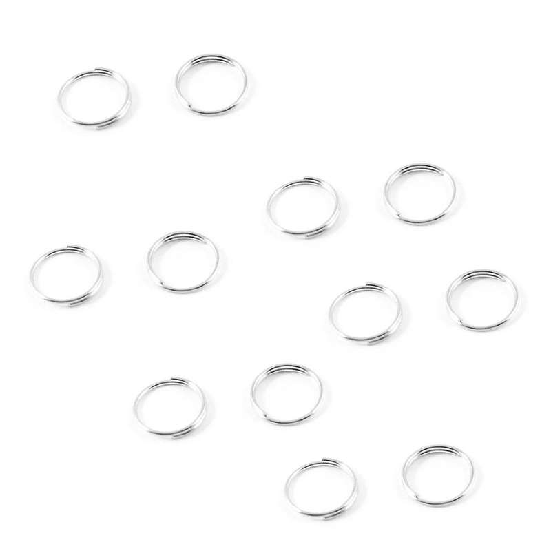 Silver Tone Metal Split Loop Key Rings Holders Replacement 80 Pcs