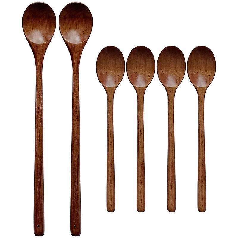 Cooking Utensils Wooden Spoon, Long Handle 6-piece Kitchen Utensil