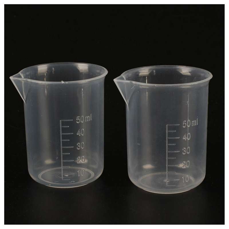 4 Pcs 50 Ml Laboratory Plastic Water Liquid Measuring Cup Transparent