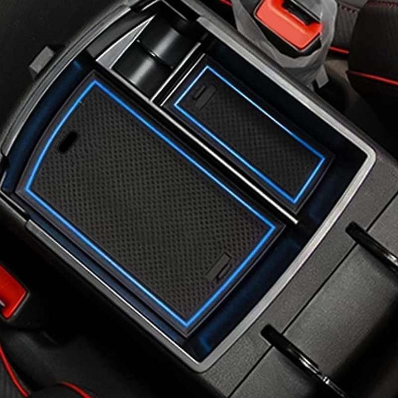 Car Central Console Armrest Storage Box Holder Blue