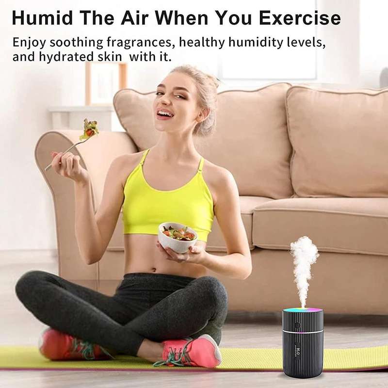 Mini Usb Humidifier with 7 Colors Breath Lights,for Car,bedroom Black