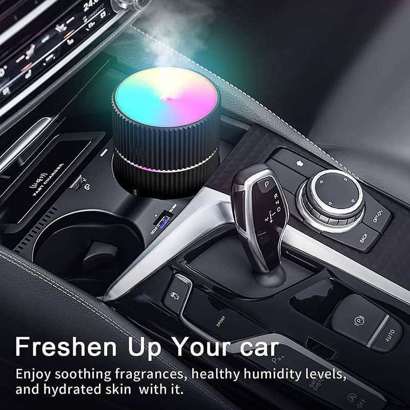 Mini Usb Humidifier with 7 Colors Breath Lights,for Car,bedroom Black