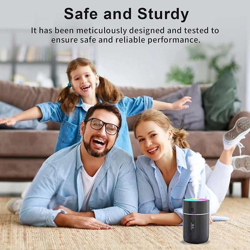Mini Usb Humidifier with 7 Colors Breath Lights,for Car,bedroom Black