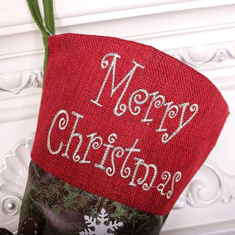 Christmas Stockings Santa Claus Snowman and Elk for Xmas Holiday , B