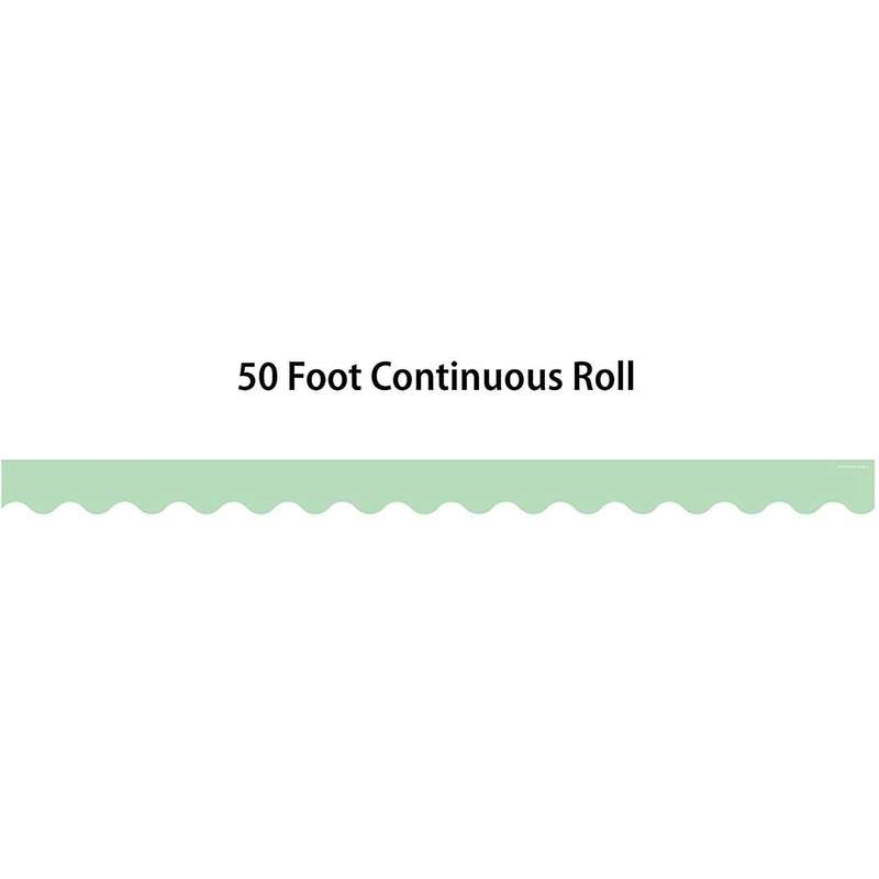 Mint Green Rolled Border Trim 50ft Decorate Bulletin Boards, Schools