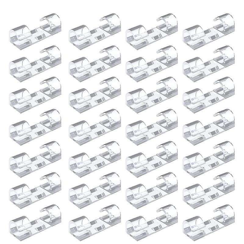 100pcs Cable Clips Cable Tidy Wire Holder Organiser Transparent