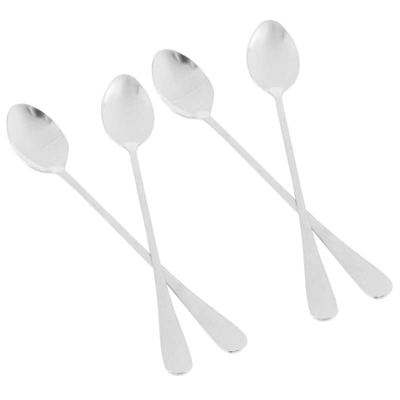 Set Of 8 Stainless Steel Coffee Spoons Super Long Round Head