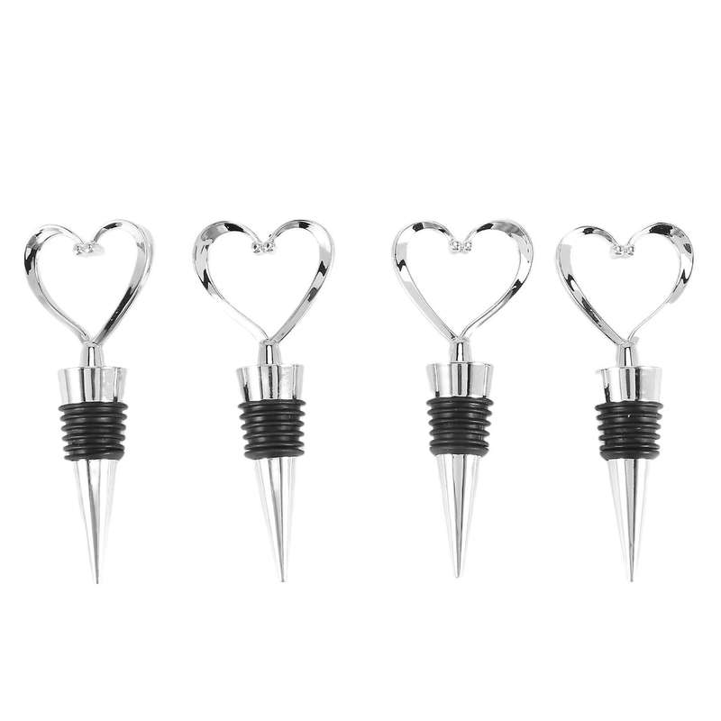4pcs Heart Wine Bottle Stoppers, for Sealing Wine, Beer - Wine Corks