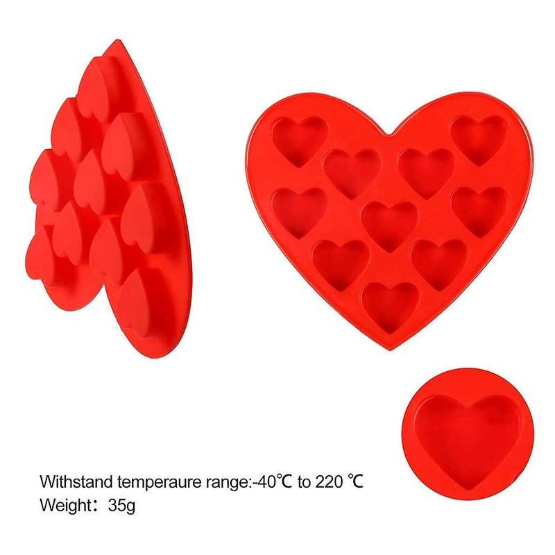 Heart Shape Silicone Molds for Valentine's Day Chocolate 4 Pieces