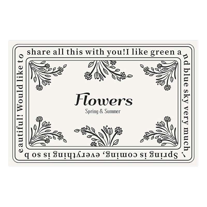 Rectangle Bath Shower Mat Doormat Absorbent Flower(b,40x60cm)