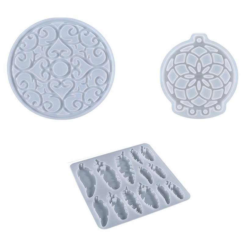 3pcs Diy Crystal Epoxy Mould Hanging Wall Decoration Silicone Mould A