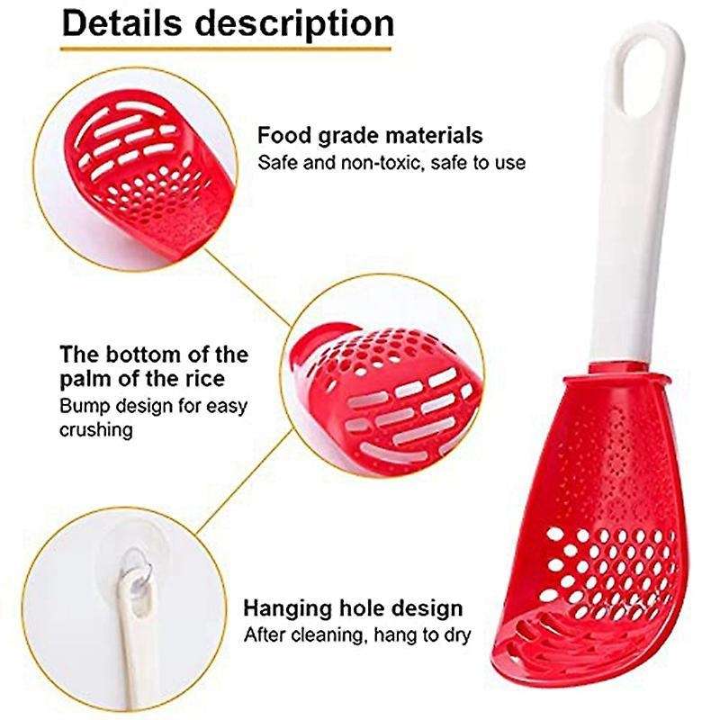 Multifunctional Cooking Spoon for Egg Yolk Separator Grater -red