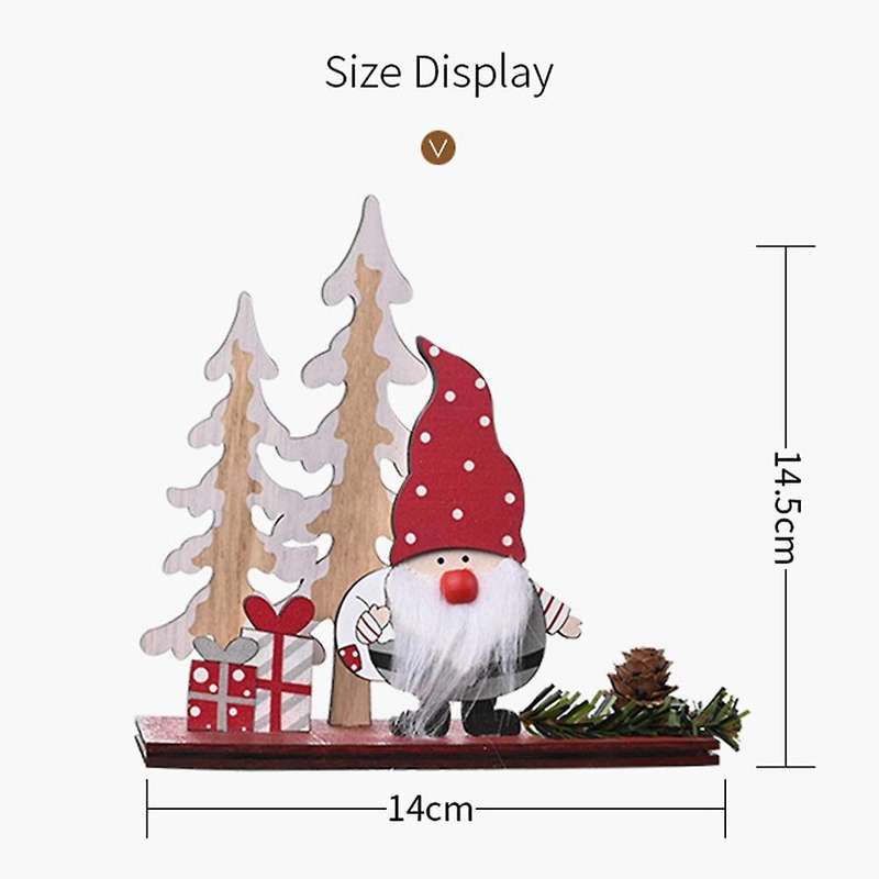 Wooden Pine Cone Double Tree Forest Elderly Ornaments Christmas Props