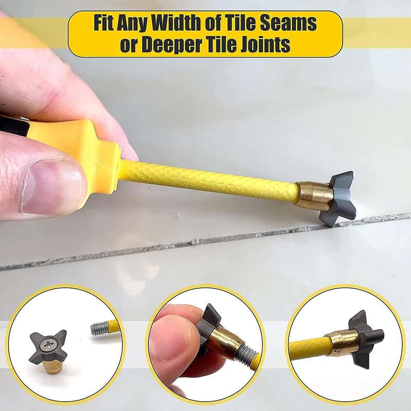 Grout Removal Tool 4 In 1 (carbide Alloy Head), Caulking Removal Tool