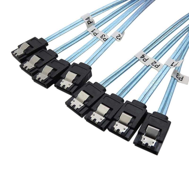 Sas Cable Sata Cable High Speed 6gbps 4 Ports for Server 0.5 Meter