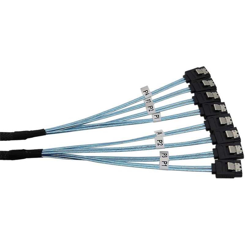 Sas Cable Sata Cable High Speed 6gbps 4 Ports for Server 0.5 Meter