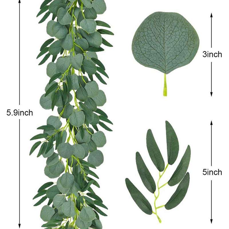 15-pack 6.5 Feet Artificial Eucalyptus with Garland Fake Vine Plant