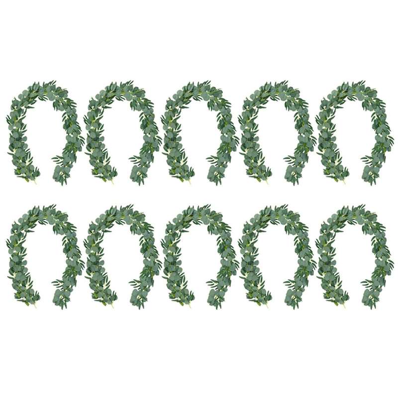 15-pack 6.5 Feet Artificial Eucalyptus with Garland Fake Vine Plant